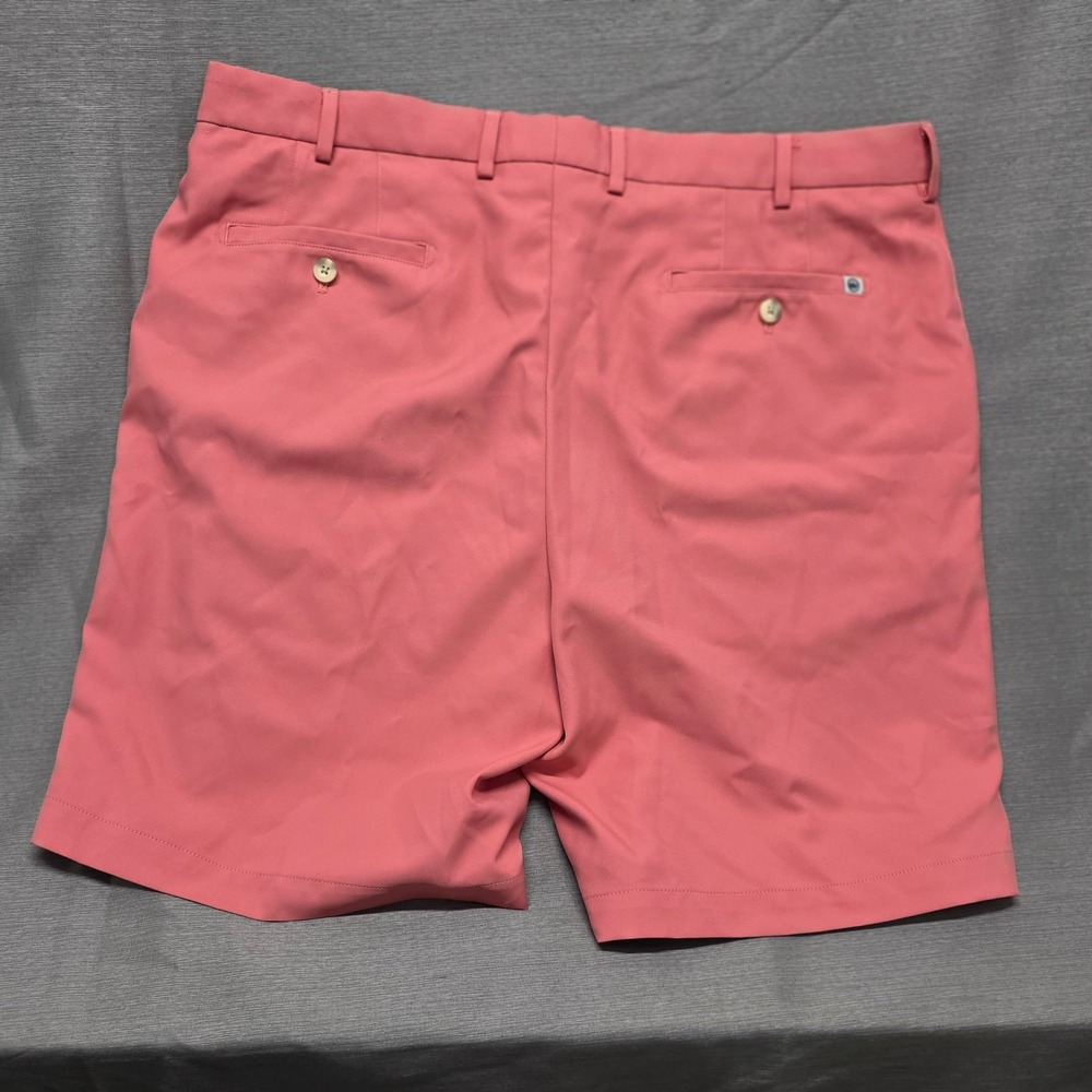 Peter Millar Mens Performance Golf Shorts Coral Pink Size 38 Crown Sport - Picture 4 of 7